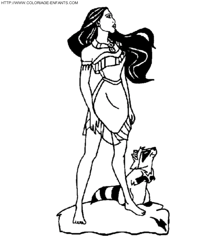 coloriage pocahontas gratuit