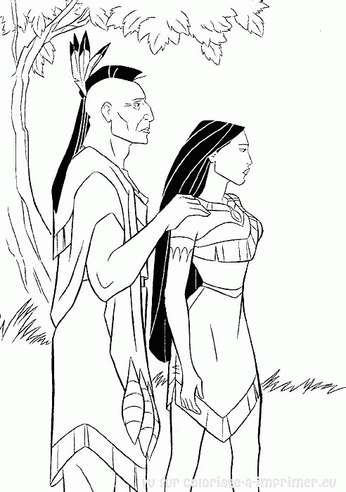 coloriage pocahontas  imprimer