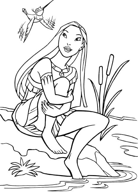 jeux de dessin  colorier pocahontas