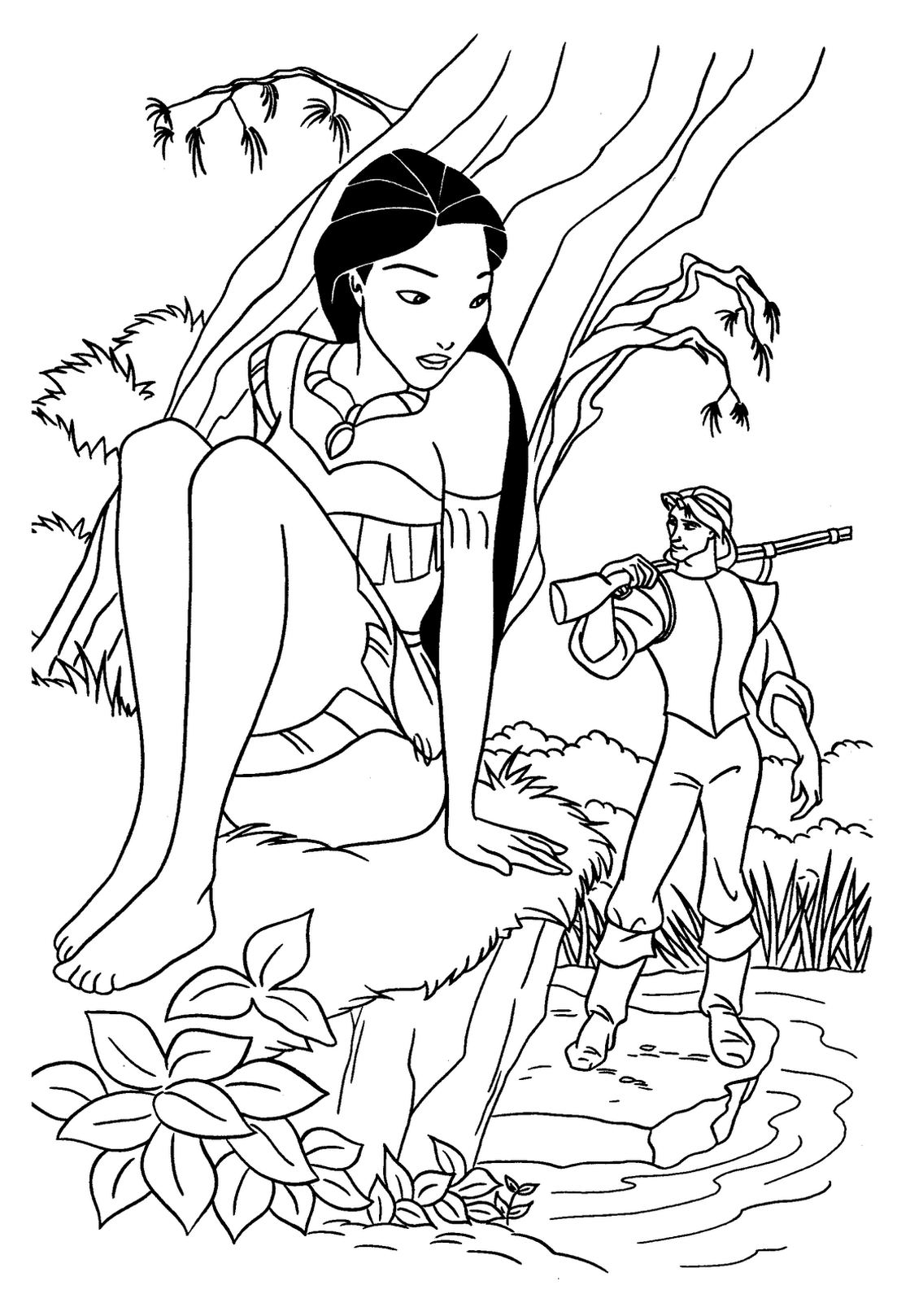 dessin princesse disney pocahontas