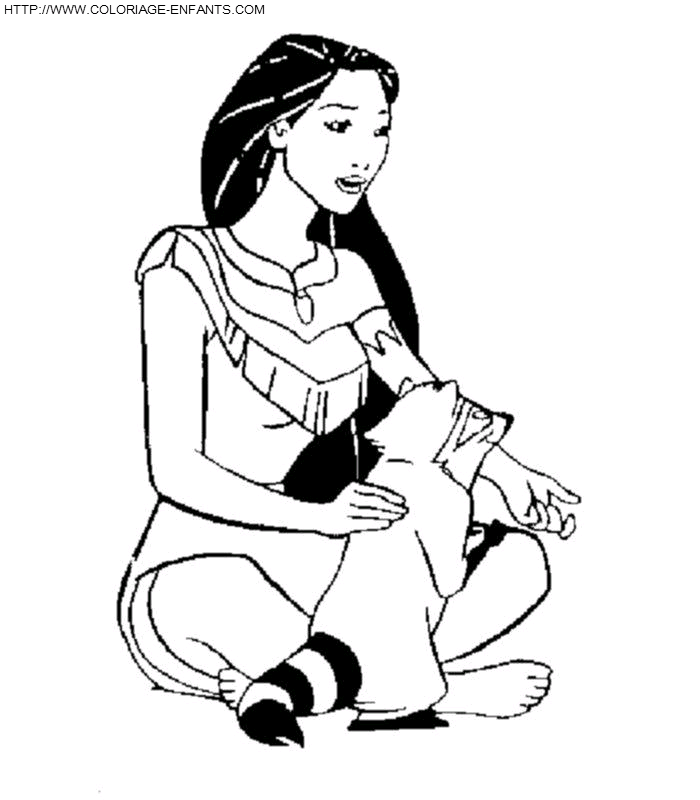 coloriage pocahontas