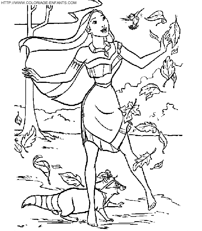 coloriage princesse pocahontas