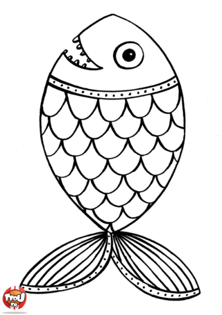 coloriage poisson avril en ligne