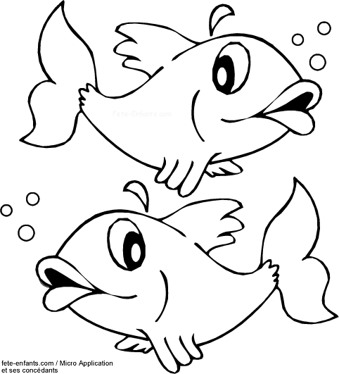 dessin poisson avril à colorier