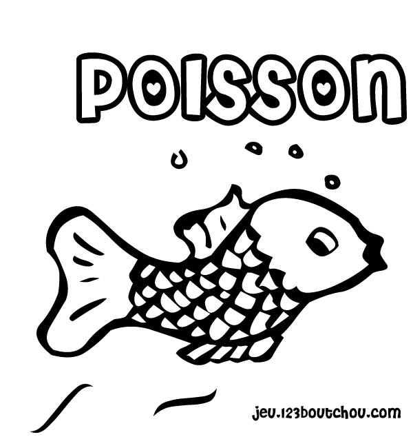 coloriage à dessiner poisson avril en ligne