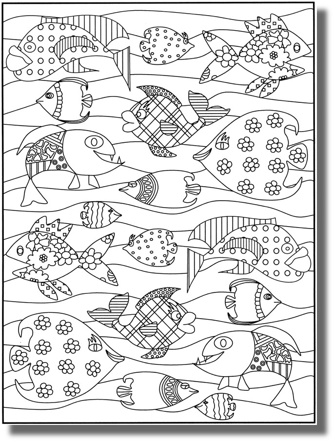 dessin  colorier gros poisson d'avril