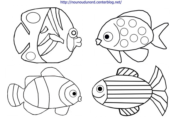 dessin  colorier de poisson d'avril a colorier