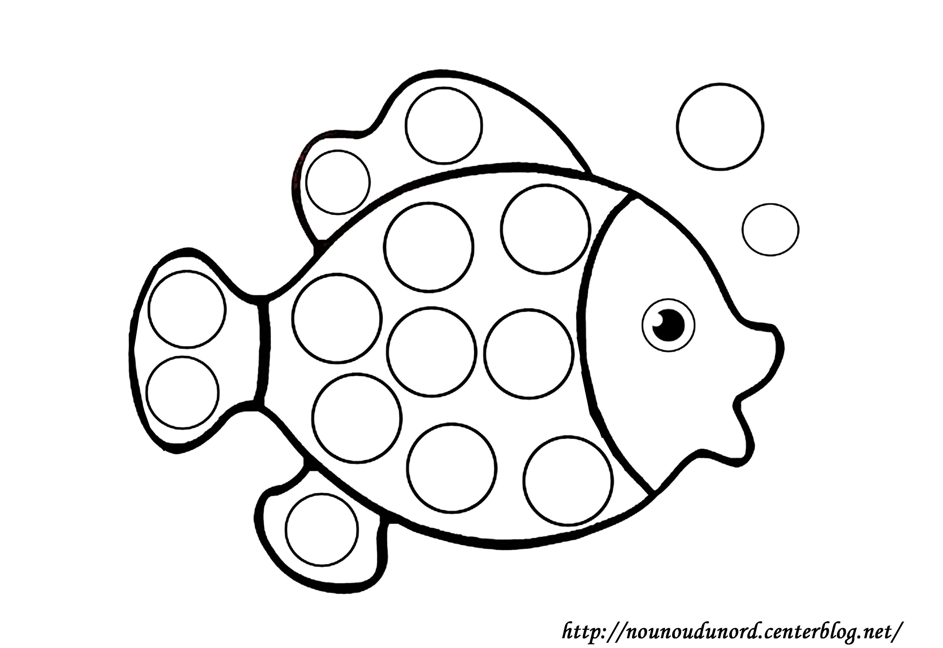 dessin poisson d'avril colorier