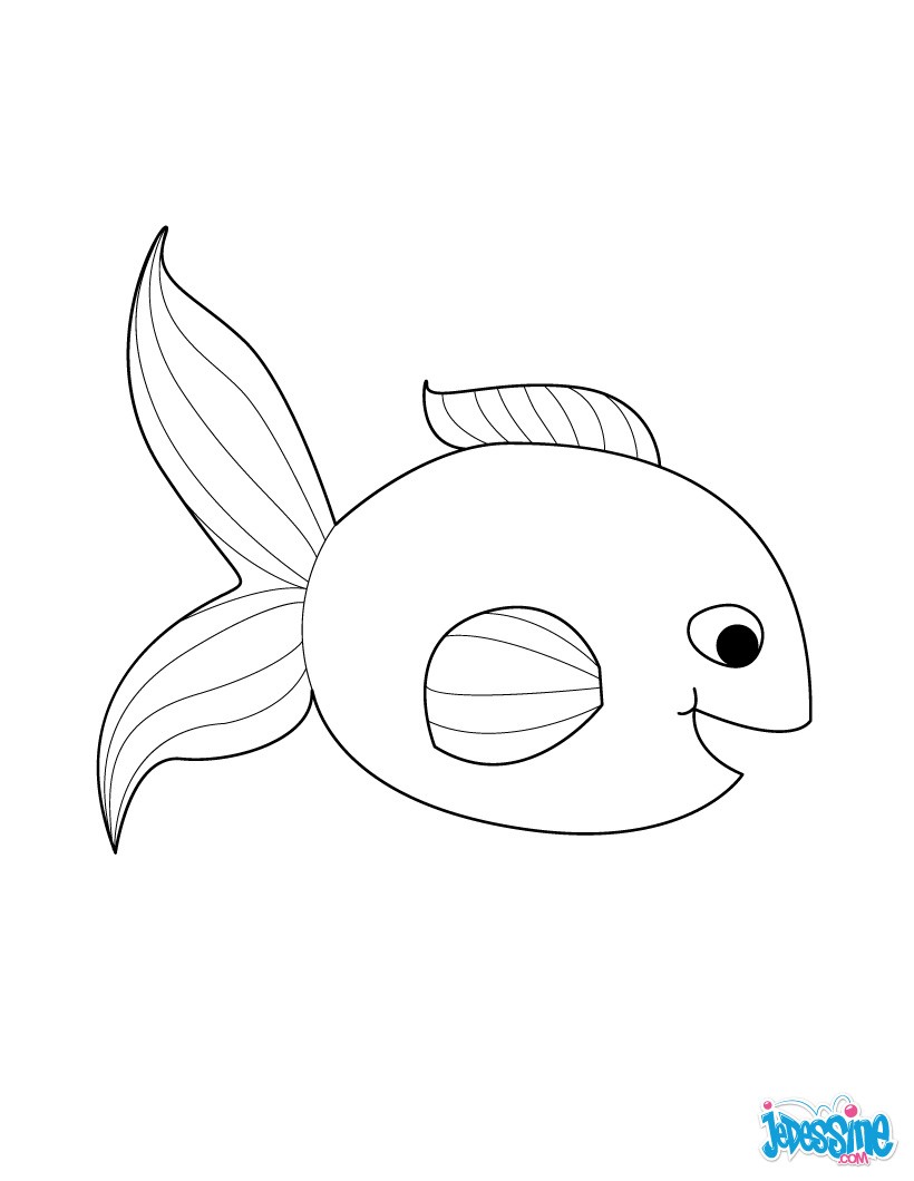 dessin à colorier poisson avril maternelle