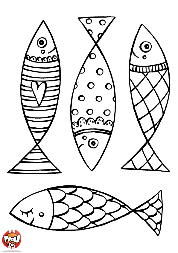 coloriage poisson avril  imprimer