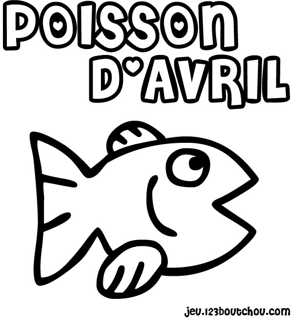 dessin  colorier poisson d'avril ce1