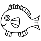 coloriage à dessiner poisson avril cp