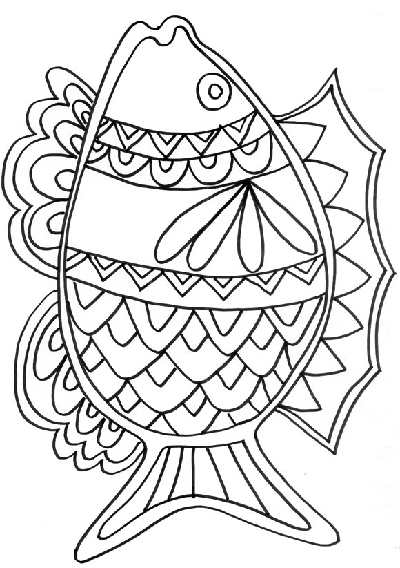 coloriage poisson avril