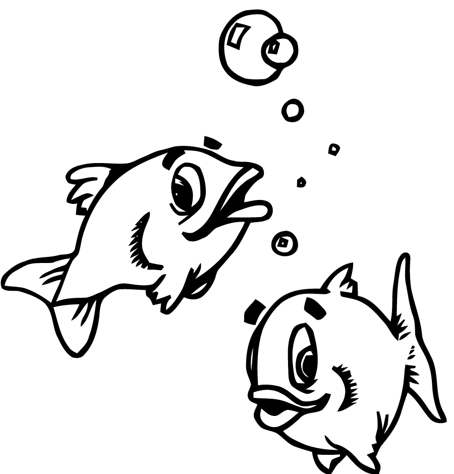 coloriage à dessiners poissons d'avril à découper