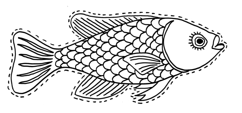 coloriage à dessiner poisson 1 avril