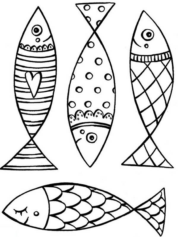 coloriage à dessiner poisson d'avril tfou