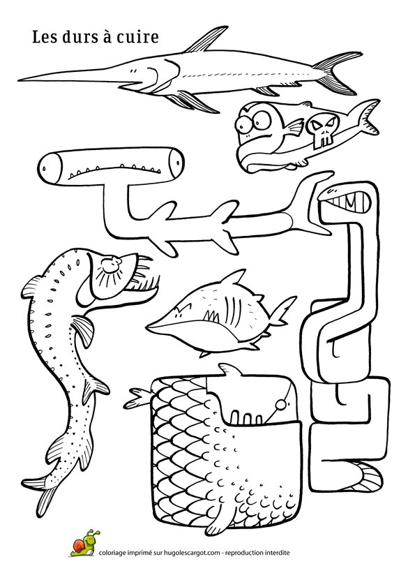 dessin à colorier poisson d'avril hugo l'escargot
