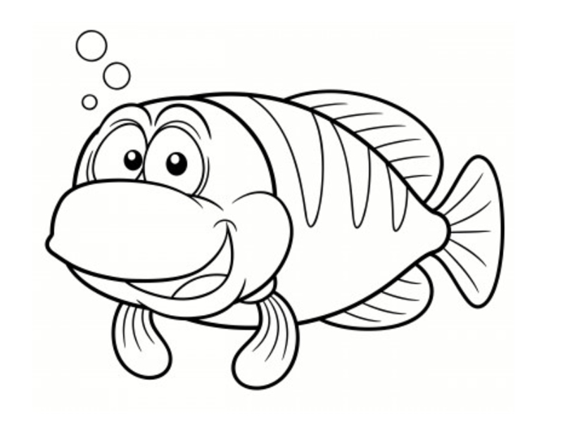 coloriage poisson davril rigolo