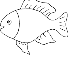 coloriage poisson rouge - Coloriages poissons Coloriages dessins gravures