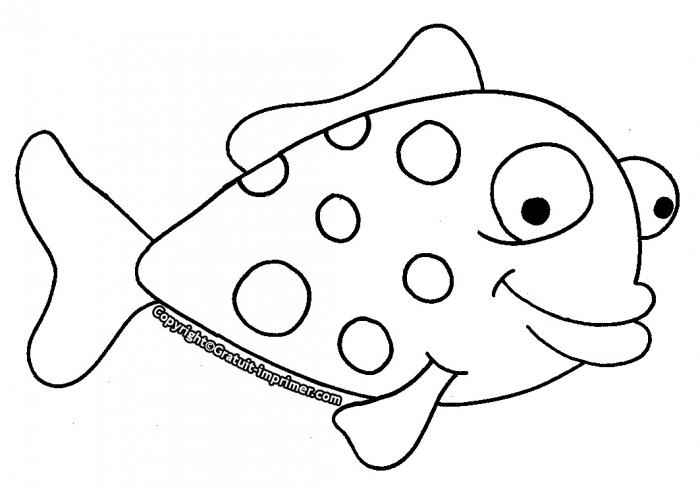 dessin à colorier poisson de noel