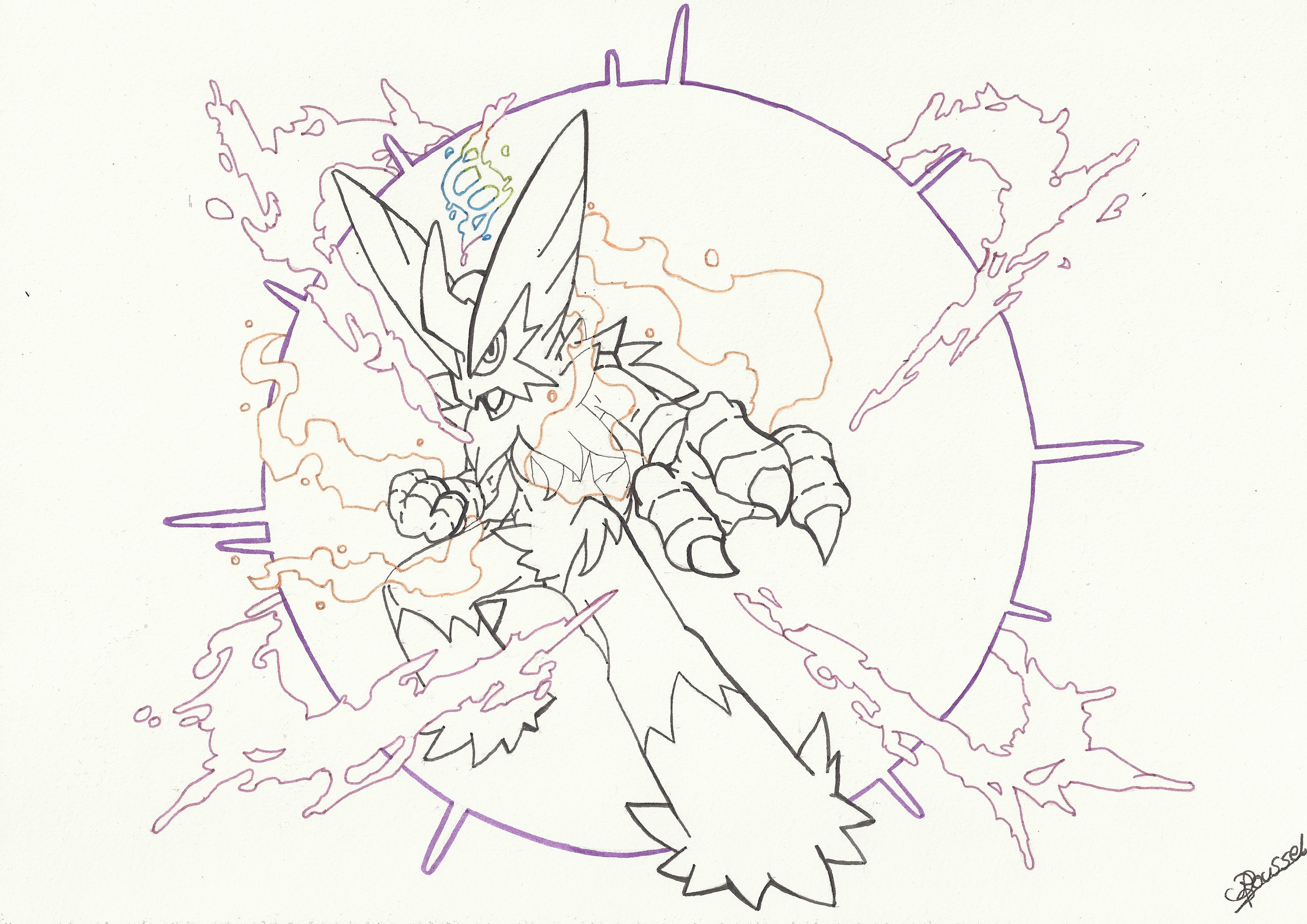 coloriage pokemon mega evolution