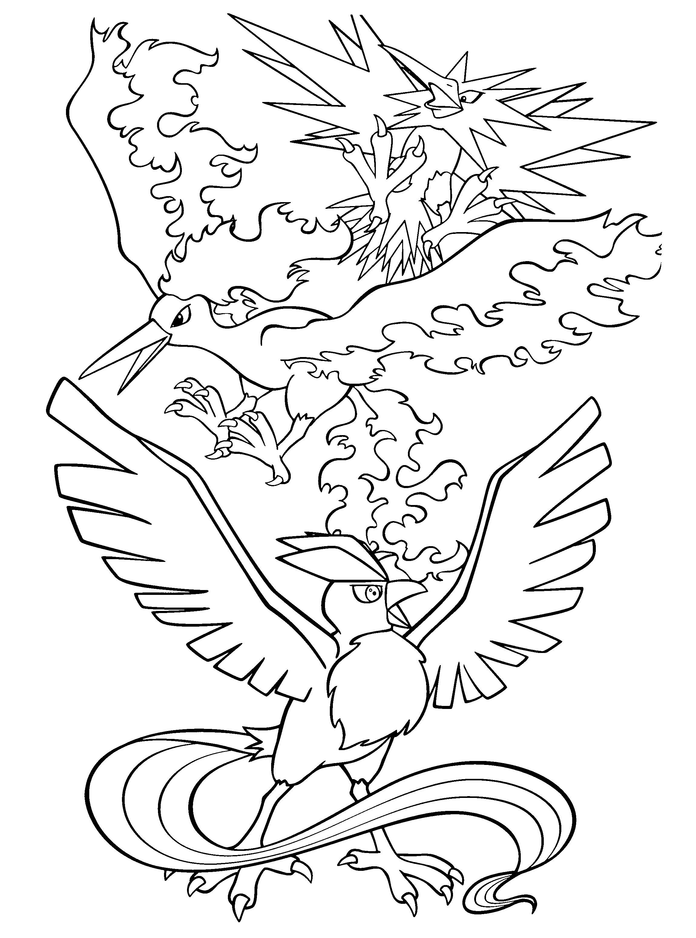 coloriage pokemon carchacrok · coloriage pokemon oiseaux legendaire