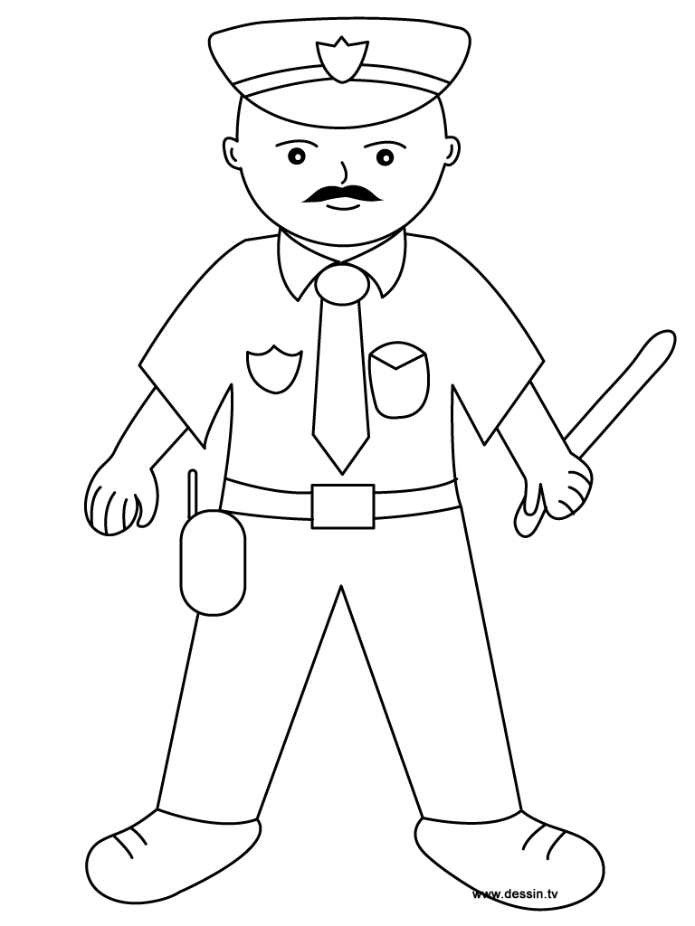 coloriage policier