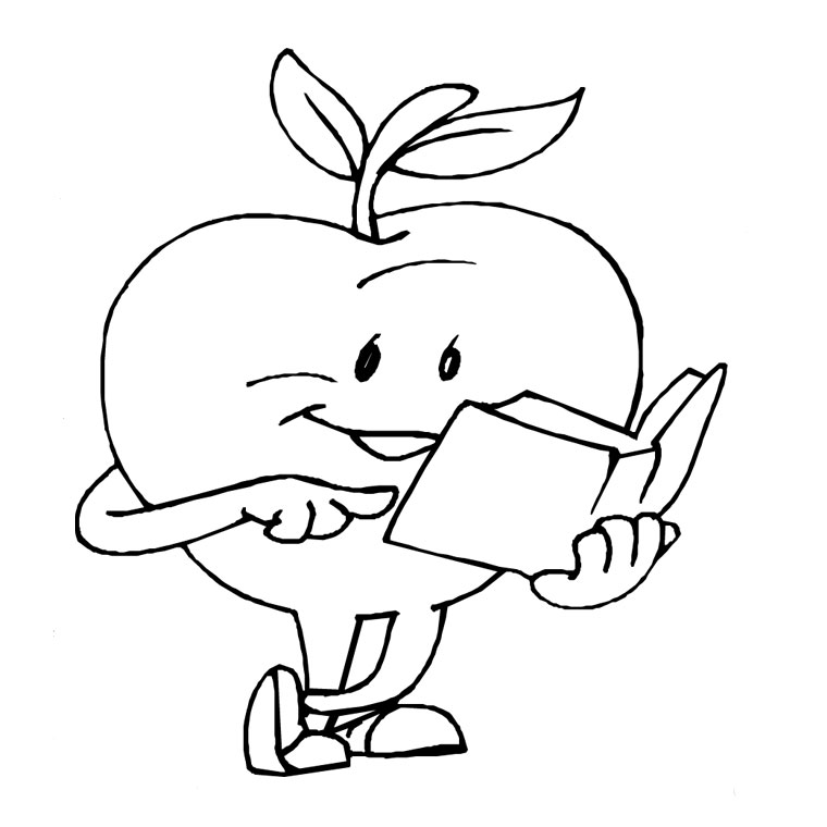 coloriage  dessiner pomme avec ver