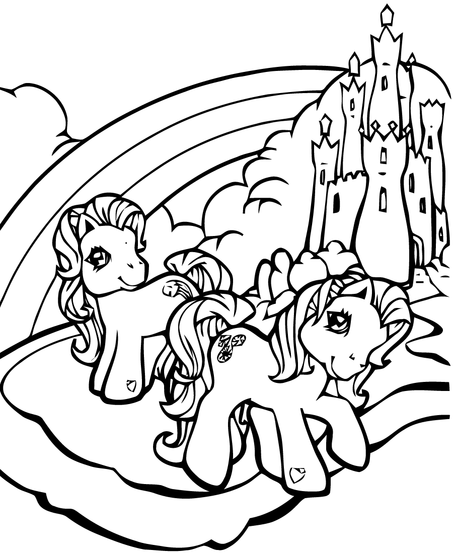 dessin à colorier poney avec selle