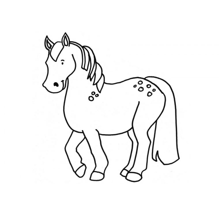 dessin petit poney à imprimer