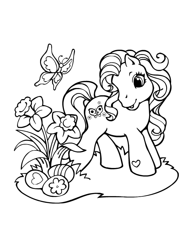 coloriage à dessiner poney magique