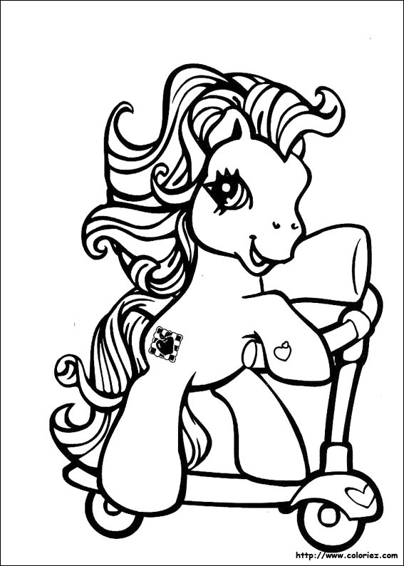 coloriage a dessiner poney et princesse