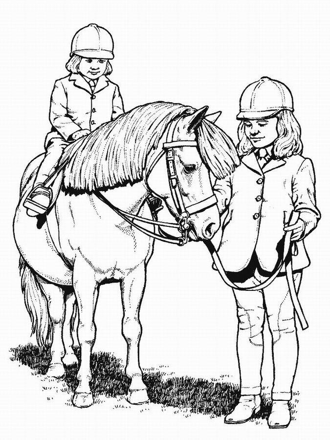 dessin à colorier poneys chevaux
