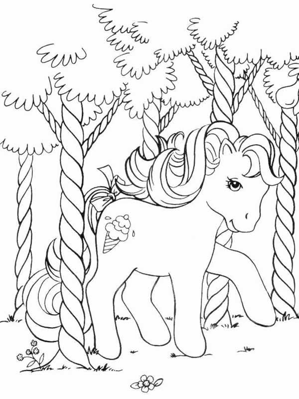 coloriage à dessiner poney arc en ciel