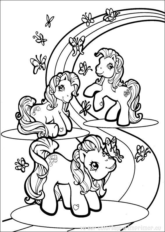 coloriage à dessiner poneys