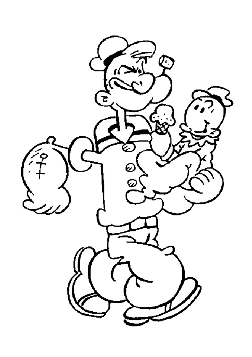 dessin  colorier popeye imprimer gratuit