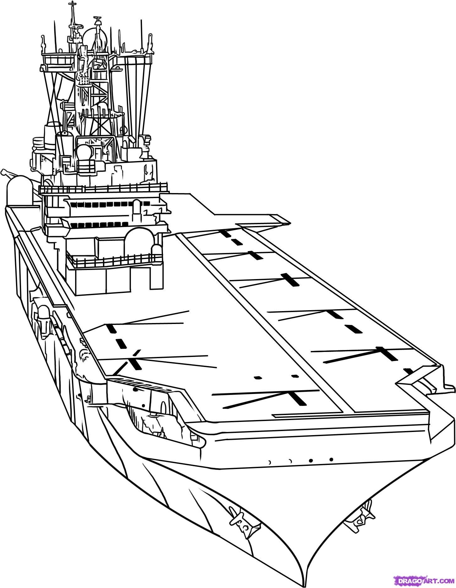 coloriage porte avion a imprimer