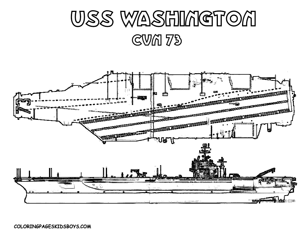 coloriage à dessiner d'un porte avion