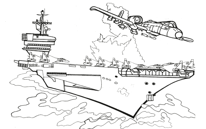 coloriage porte avion guerre