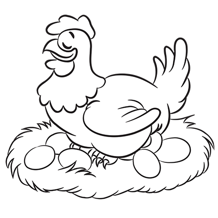 dessin poule simple