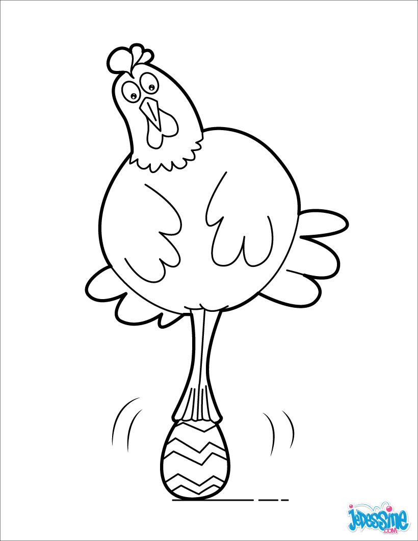 coloriage à dessiner codé poule maternelle
