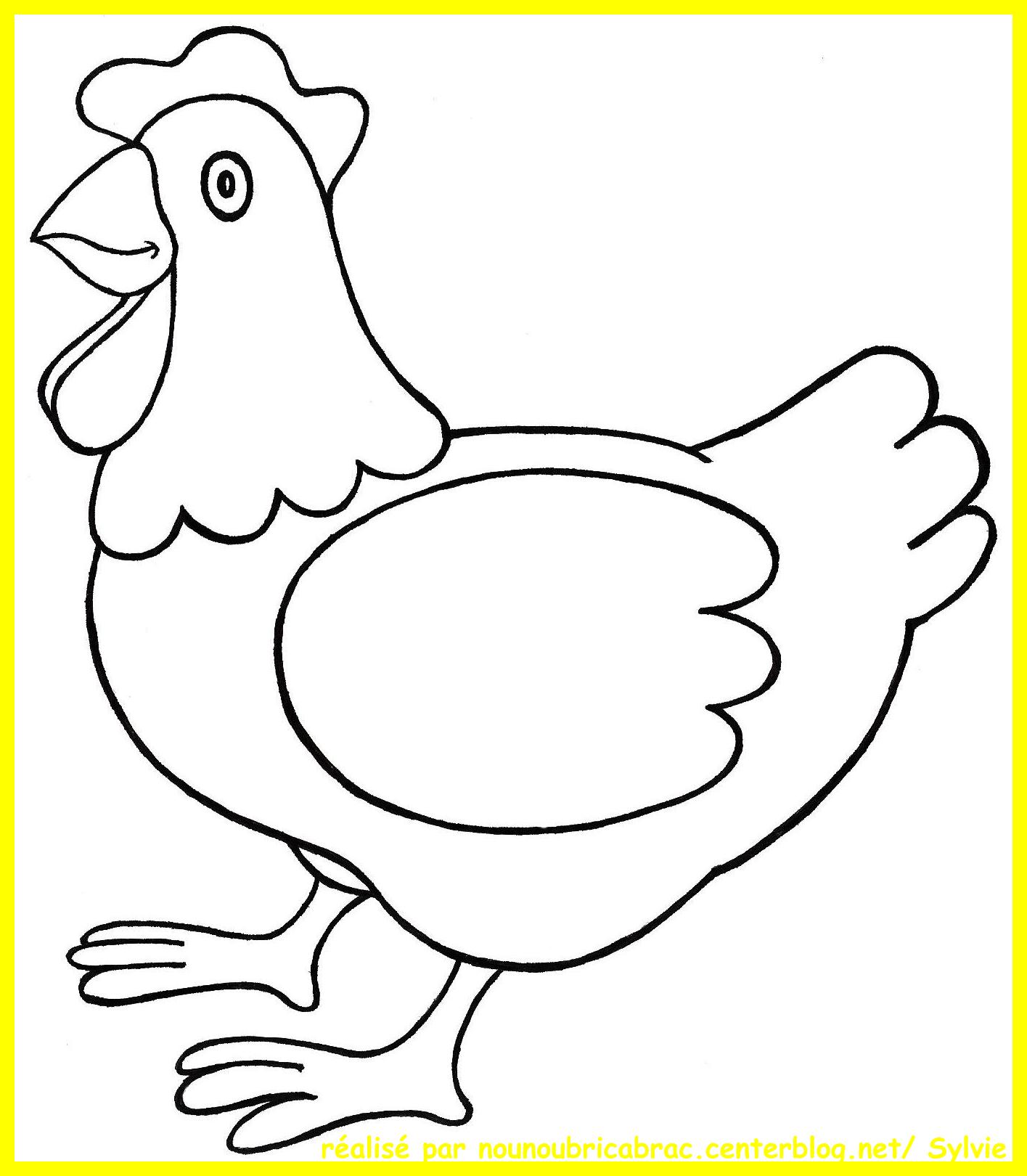 image à colorier poule