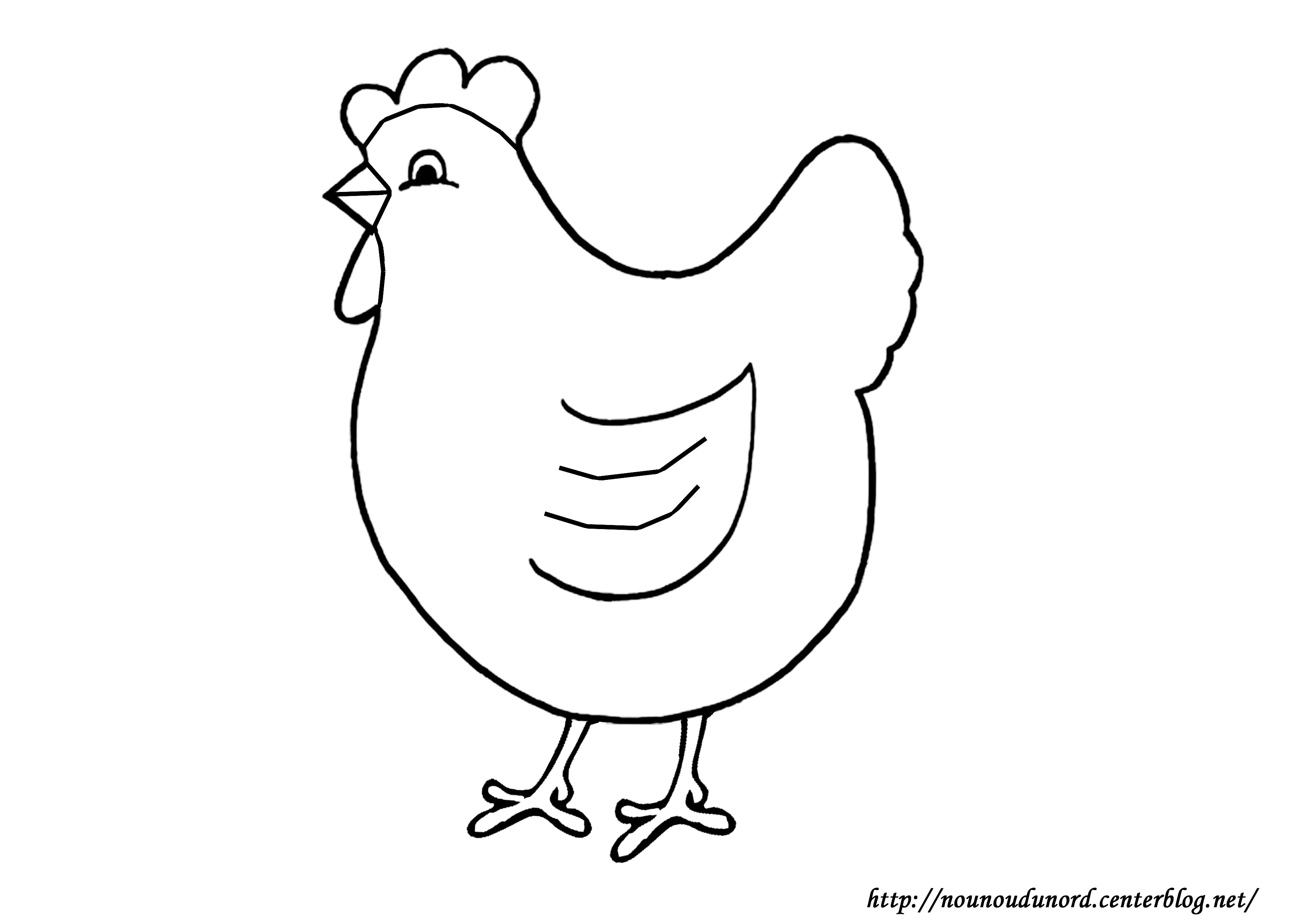 coloriage poule et coq a imprimer