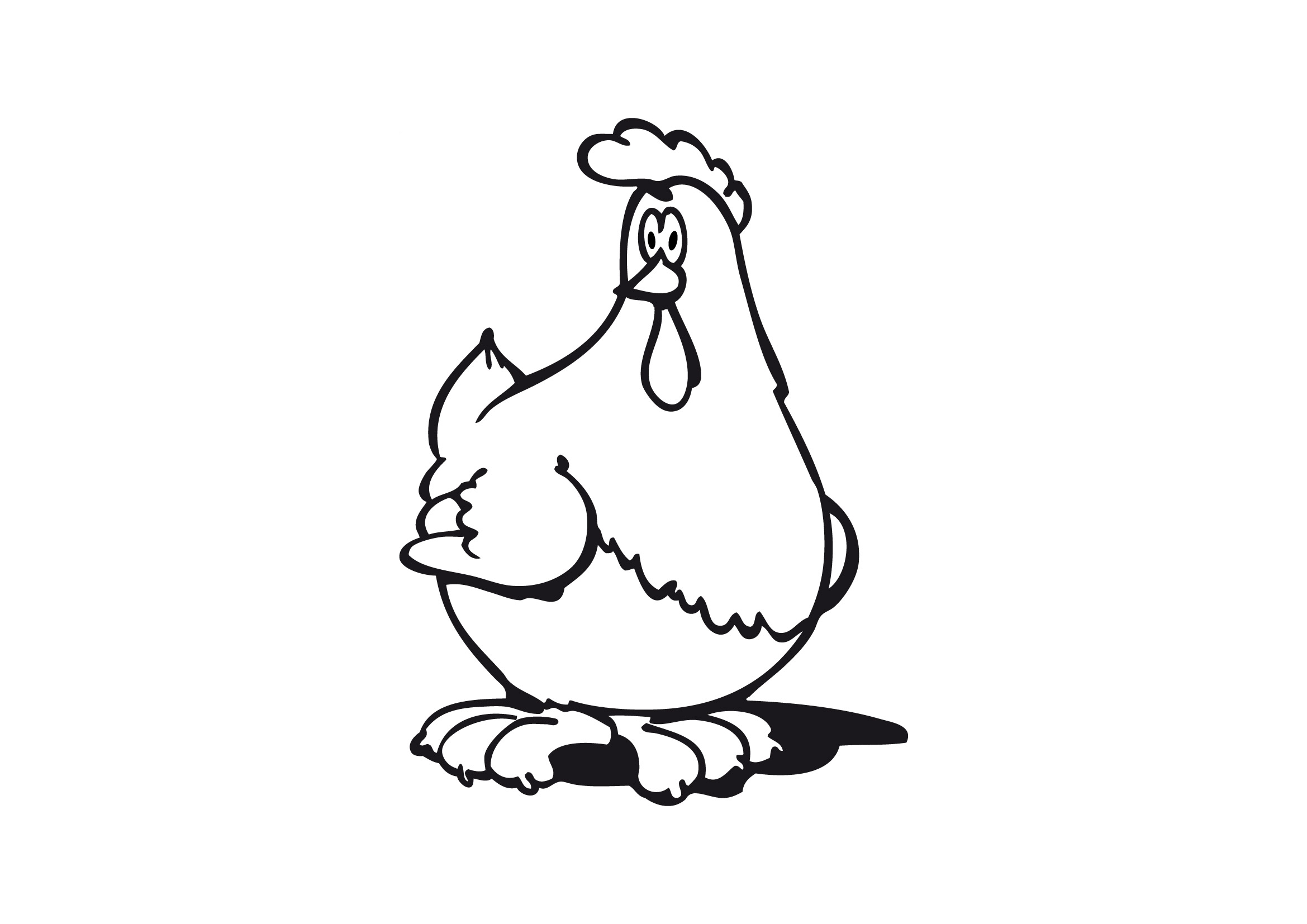 coloriage à dessiner la poule et ses poussins