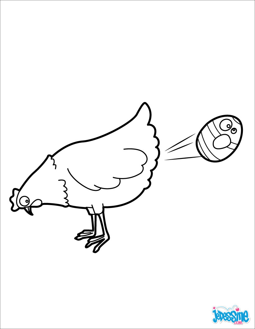 coloriage à dessiner d'une poule