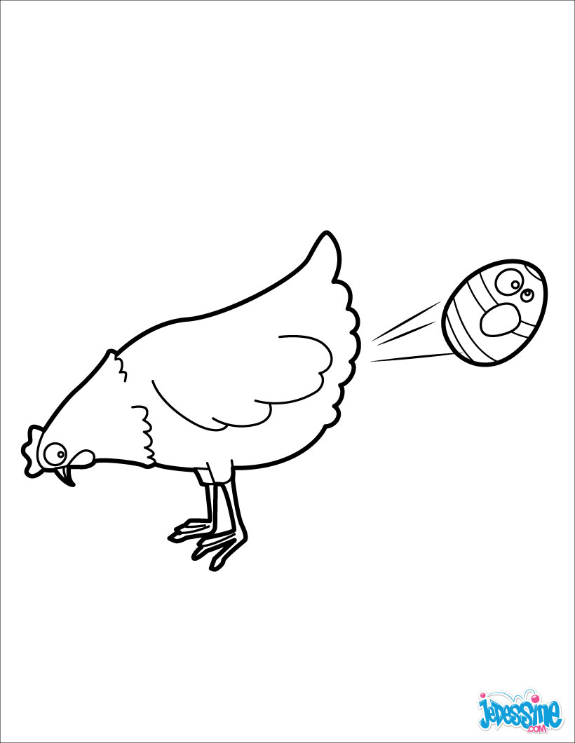 coloriage  dessiner d'une poule