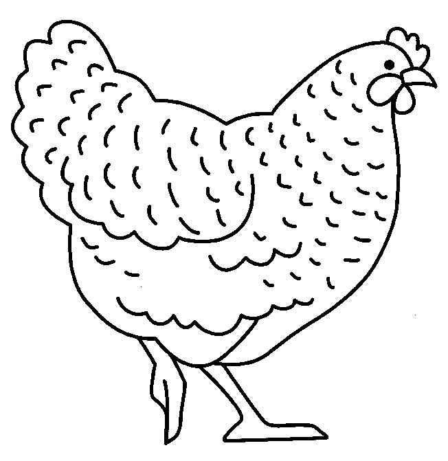 dessin d'une poule de pâques