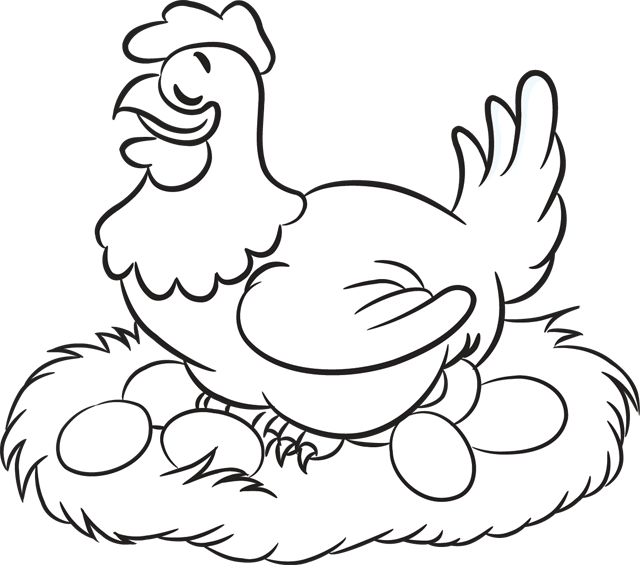 coloriage poule