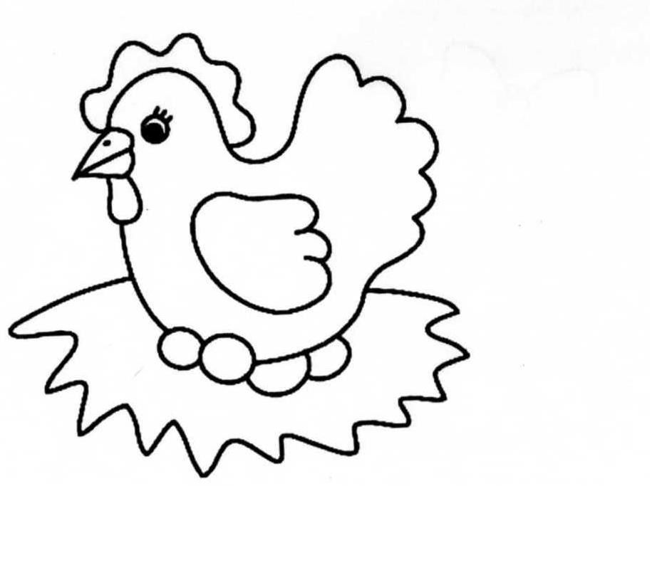 dessin à colorier poule et coq