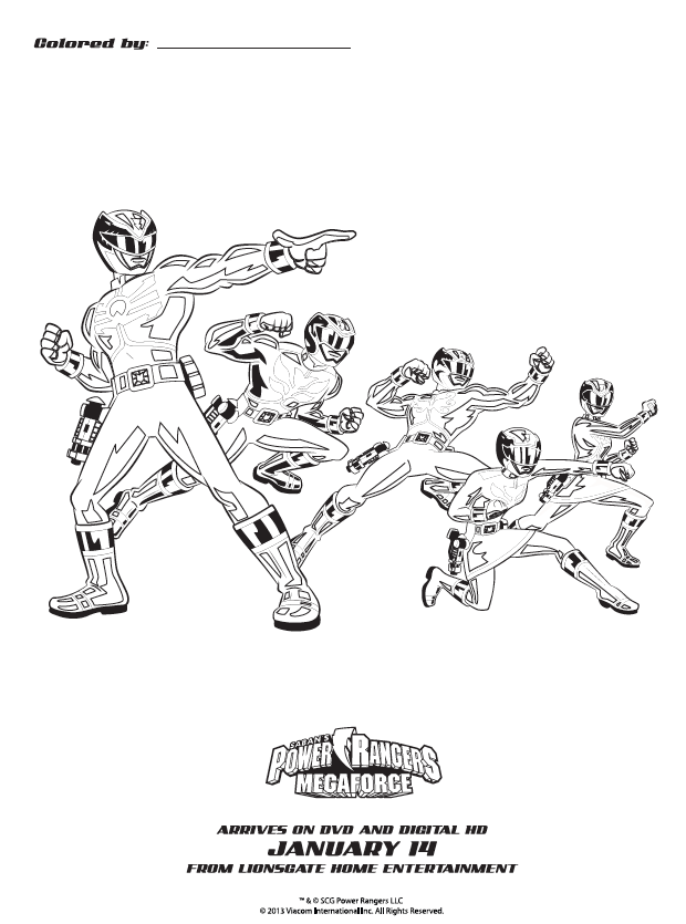 2 dessins de coloriage Power Rangers Megaforce à imprimer coloriage power rangers megaforce